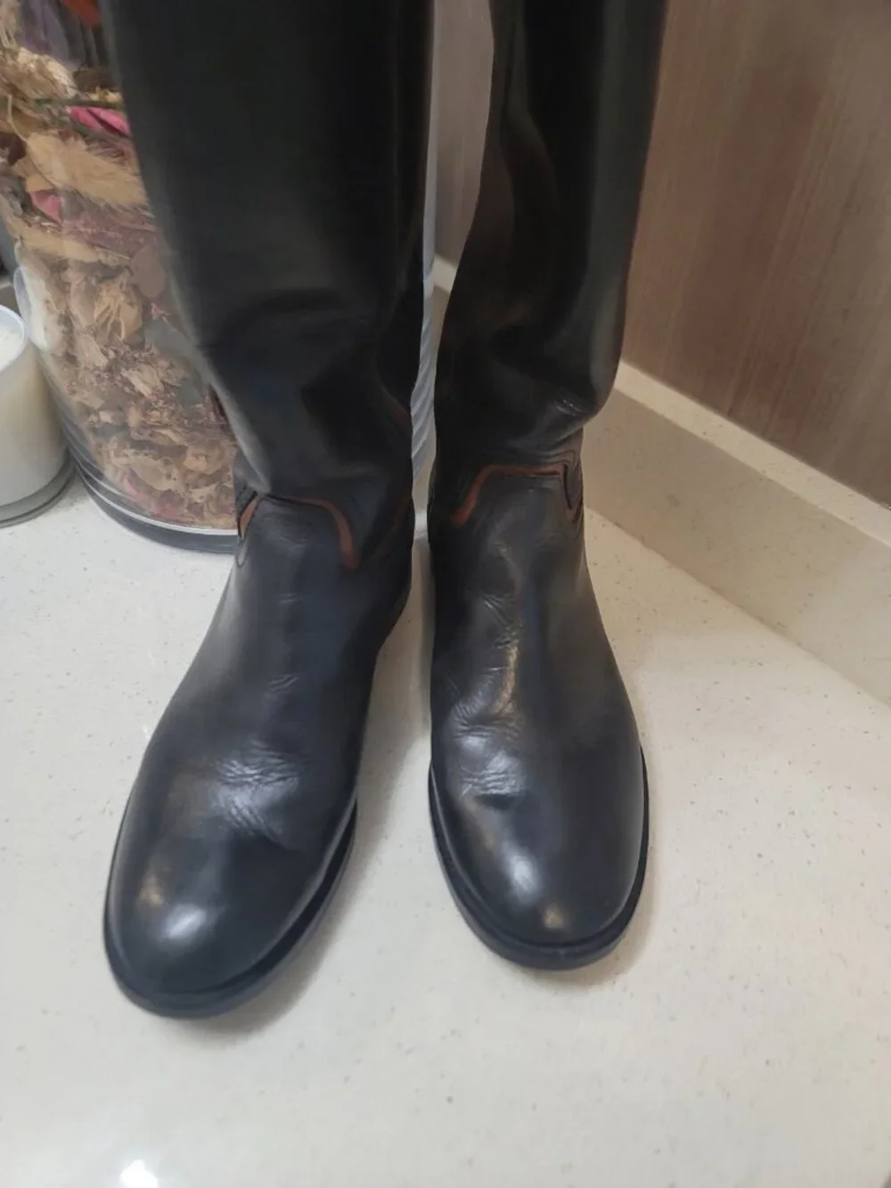 Tory Burch Juliet Riding Leather Riding Boots Black Sz 5.5 M